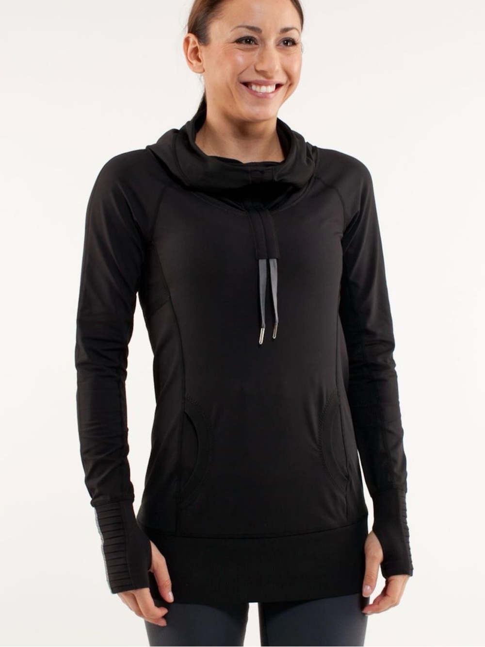 Lululemon Run Stay On Course Pullover Hoodie Size 10 Front Tie Kangaroo Pockets